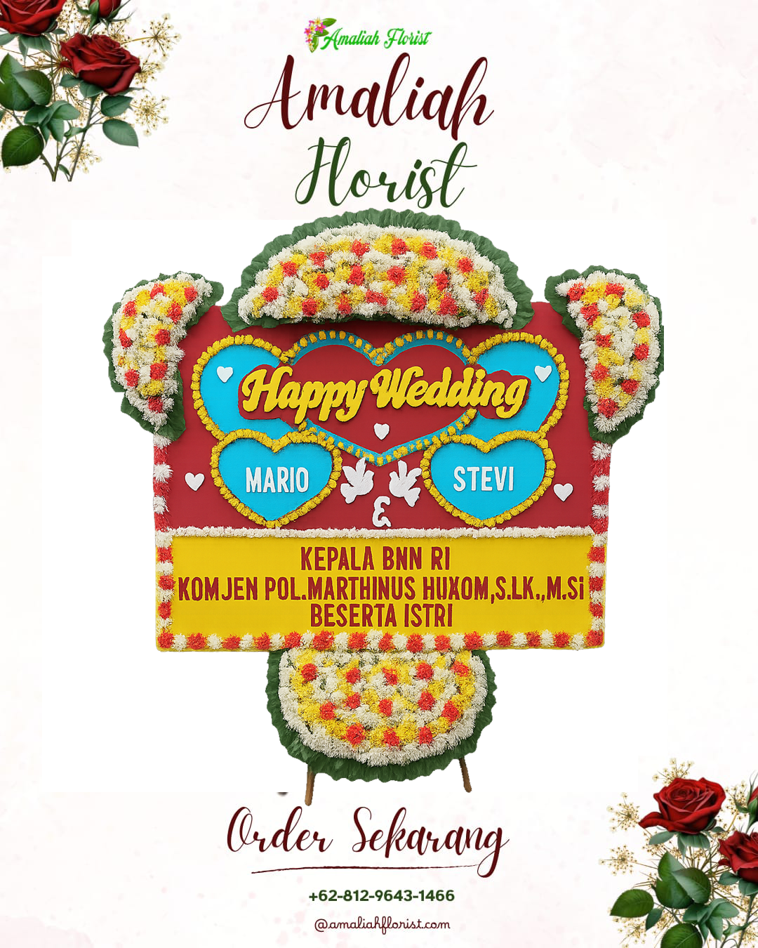 Papan Bunga Pernikahan Somagede